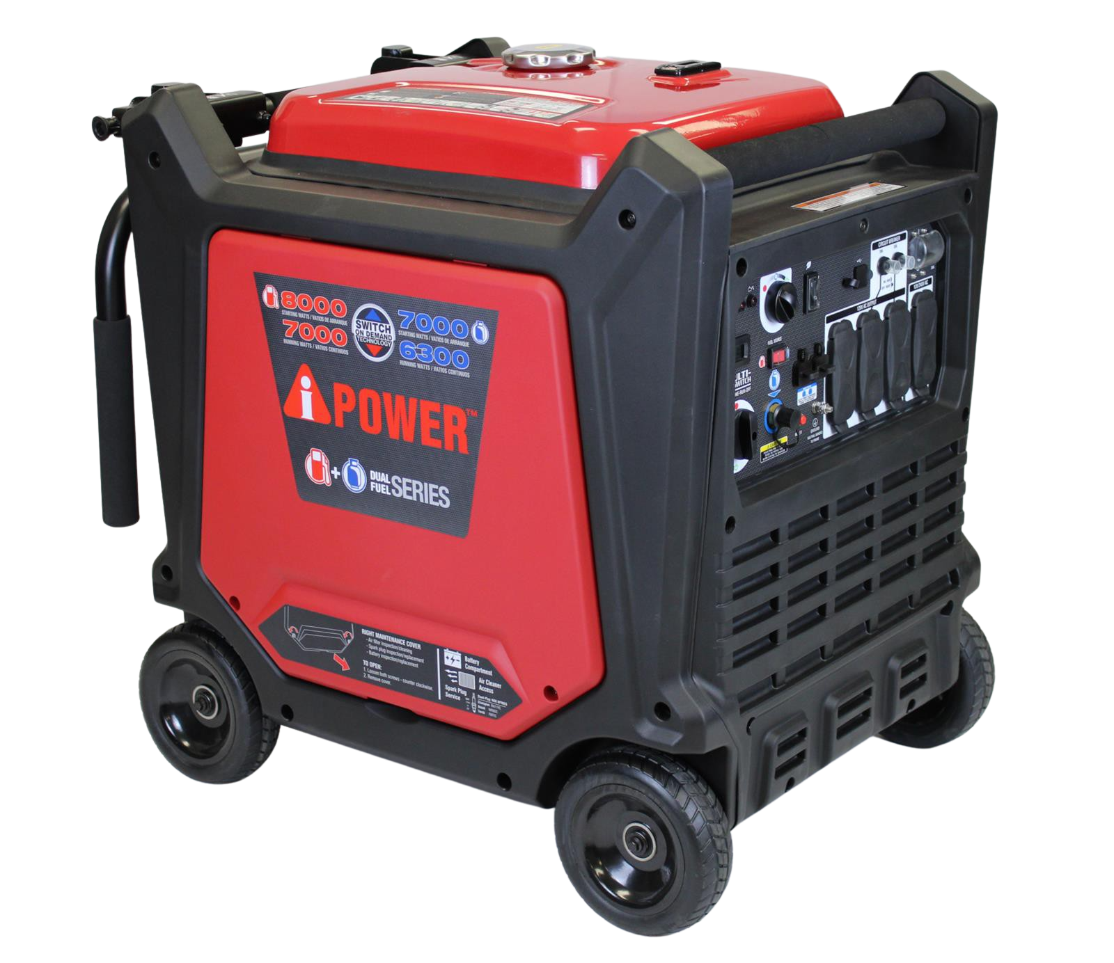 A-iPower, A-iPower SUA8000IED 7000W/8000W Electric Start Dual Fuel Inverter Generator New