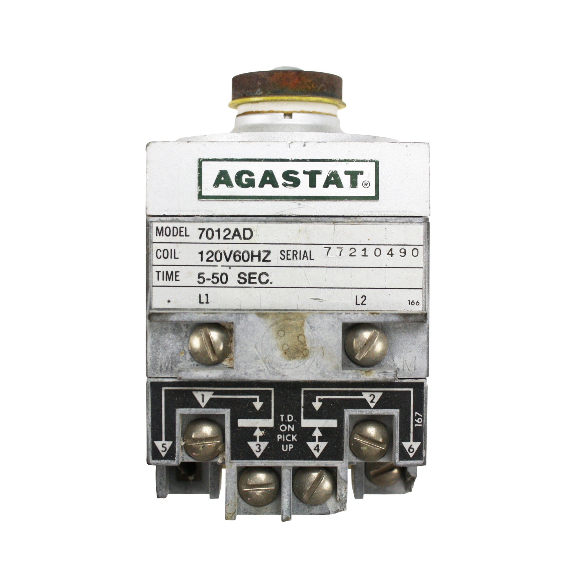 AgaStat, AGASTAT 7012AD 5-50 SECOND ELECTROPNEUMATIC TIMING TIME DELAY RELAY