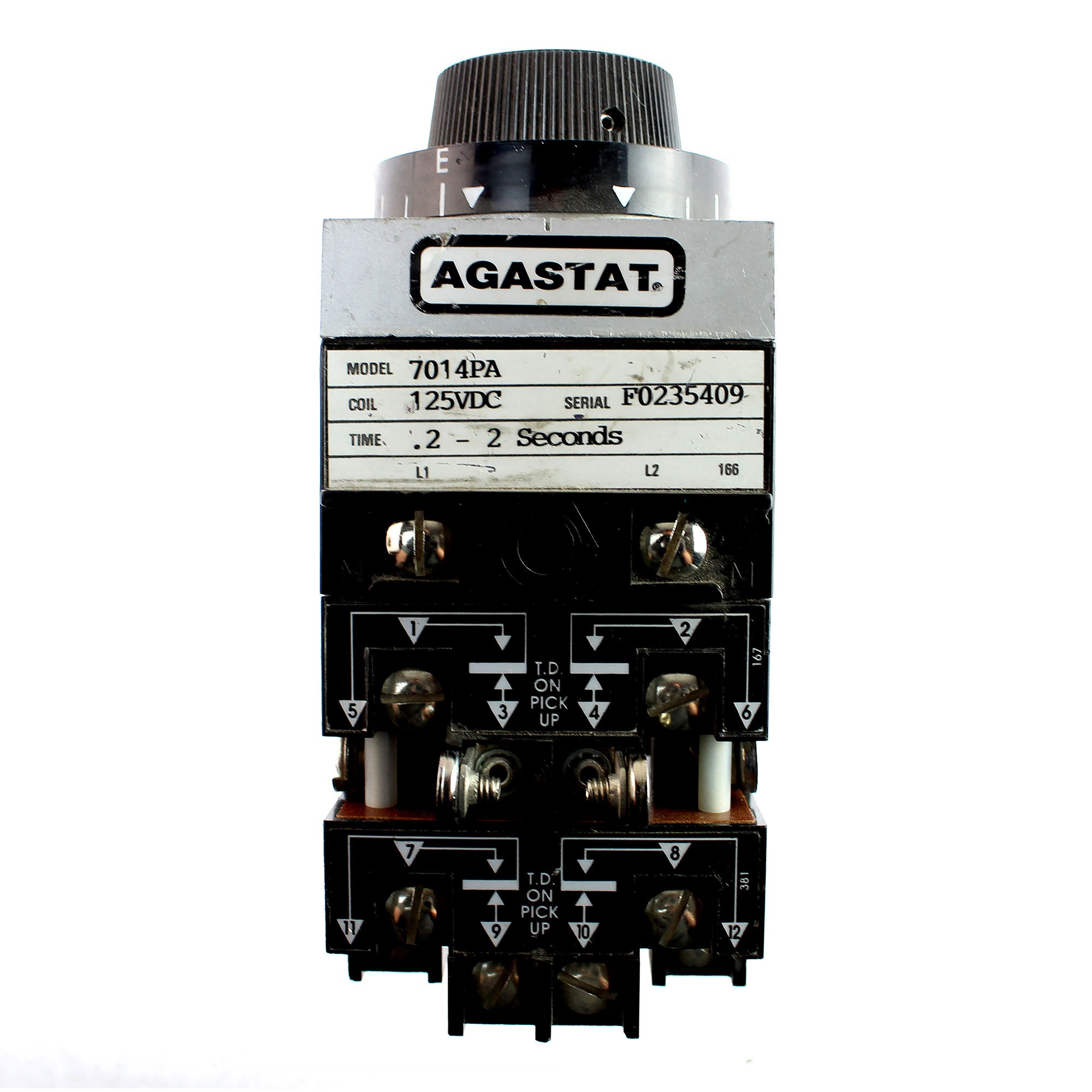 AgaStat, AGASTAT 7014PA 125 VDC .2-2 SECONDS TIMER TIME DELAY RELAY
