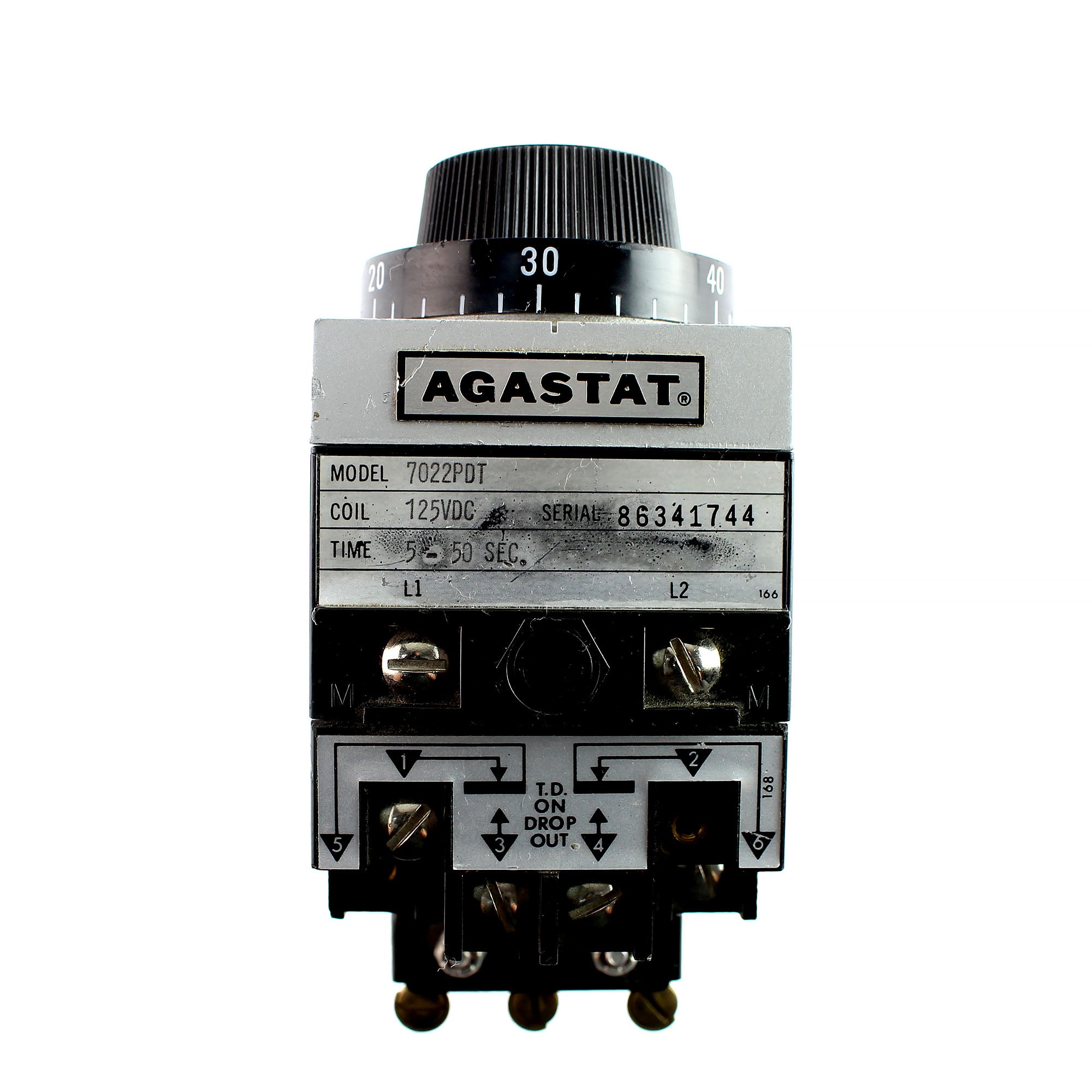 AgaStat, AGASTAT 7022PDT 125VDC COIL 5-50 SECONDS TIME DELAY RELAY TIMER