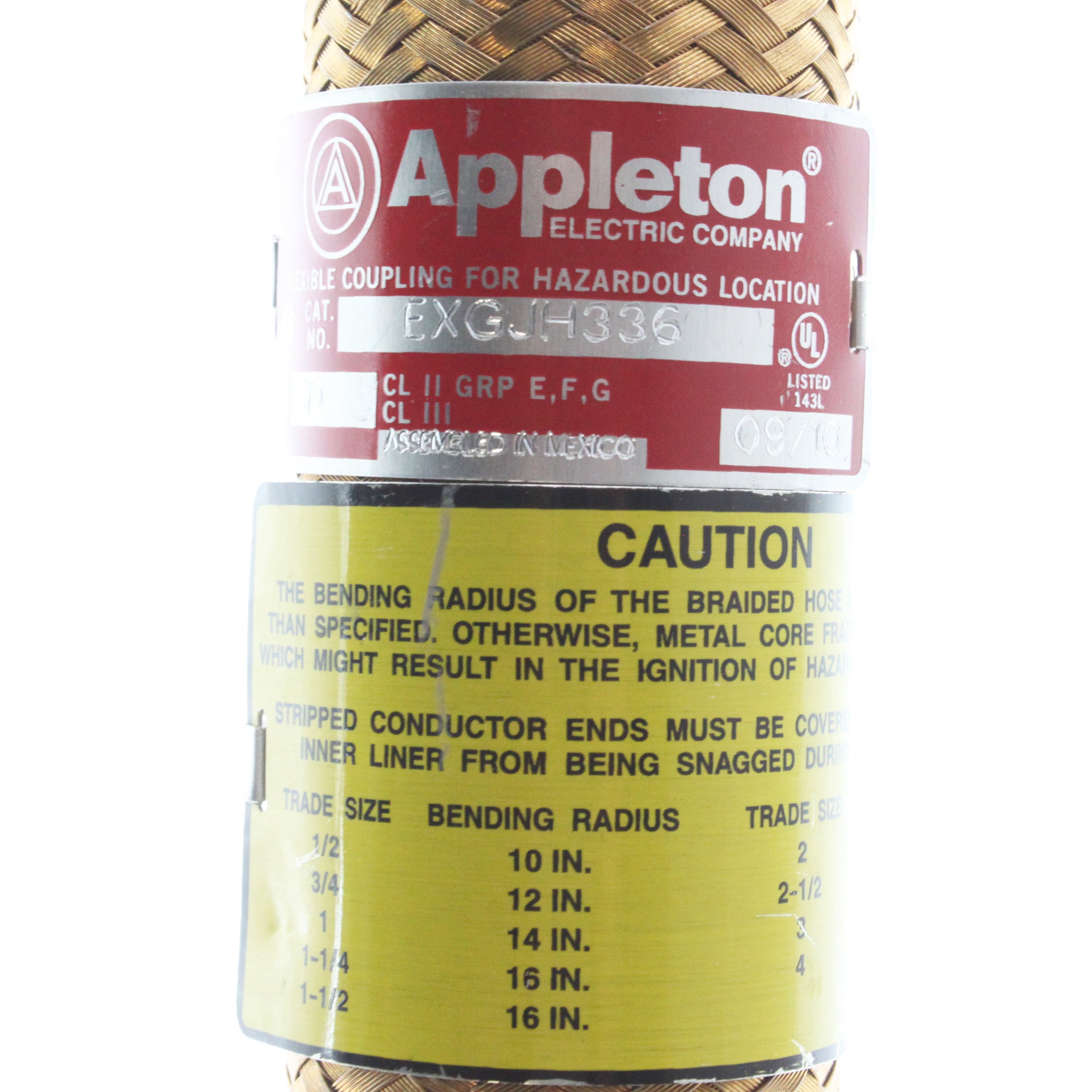 Appleton, APPLETON EXGJH336 EXPLOSION PROOF FLEXIBLE CONDUIT FITTING, 36" LENGTH, 1" HUBS