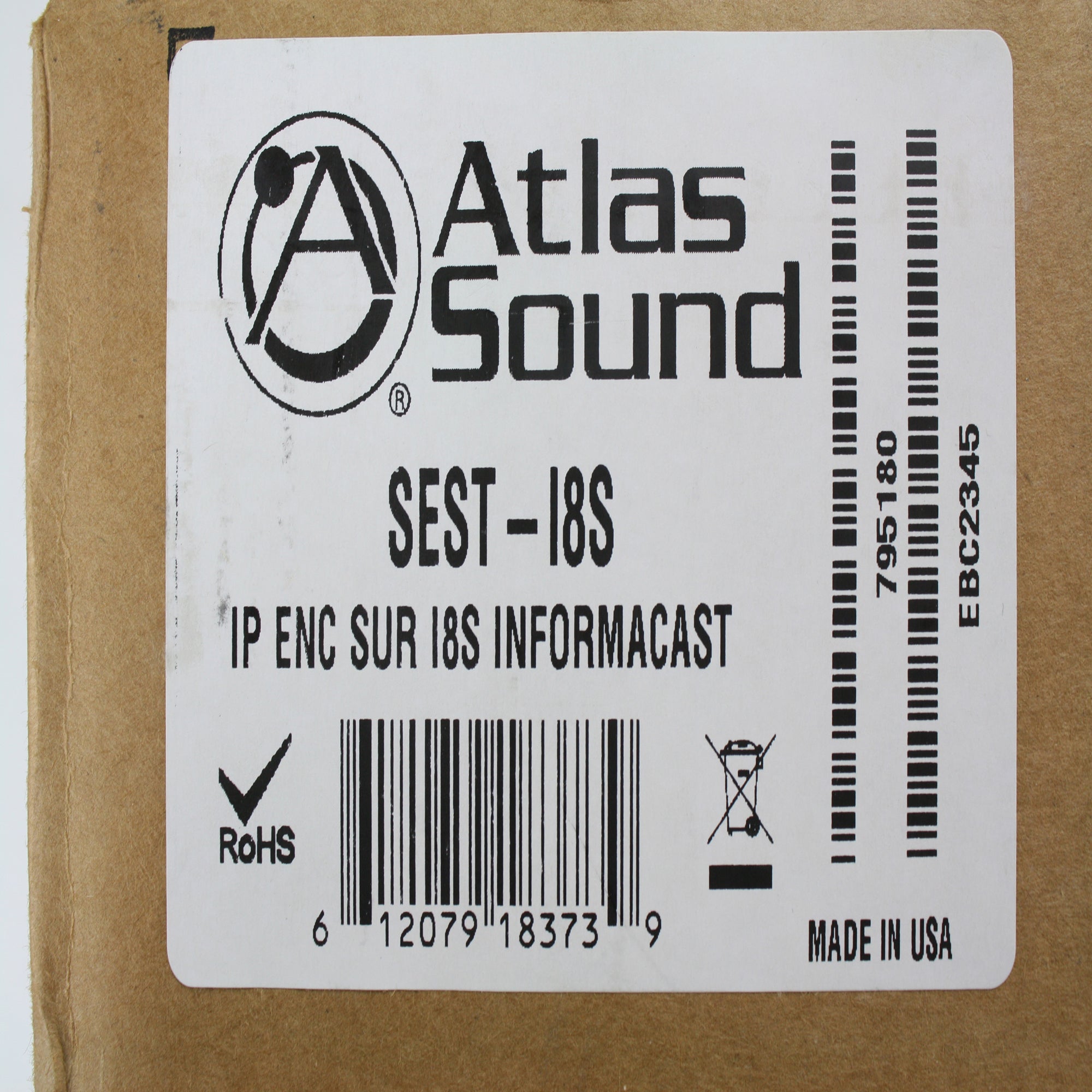 Atlas Sound, ATLAS SEST-I8S SURFACE MOUNT LOUDSPEAKER ENCLOSURE BACKBOX BACK BOX