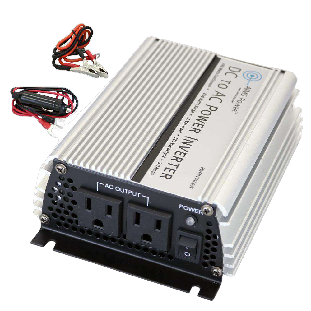 Aims Power, Aims Power PWRINV400W 400 Watt Power Inverter with Cables 12 Volt New