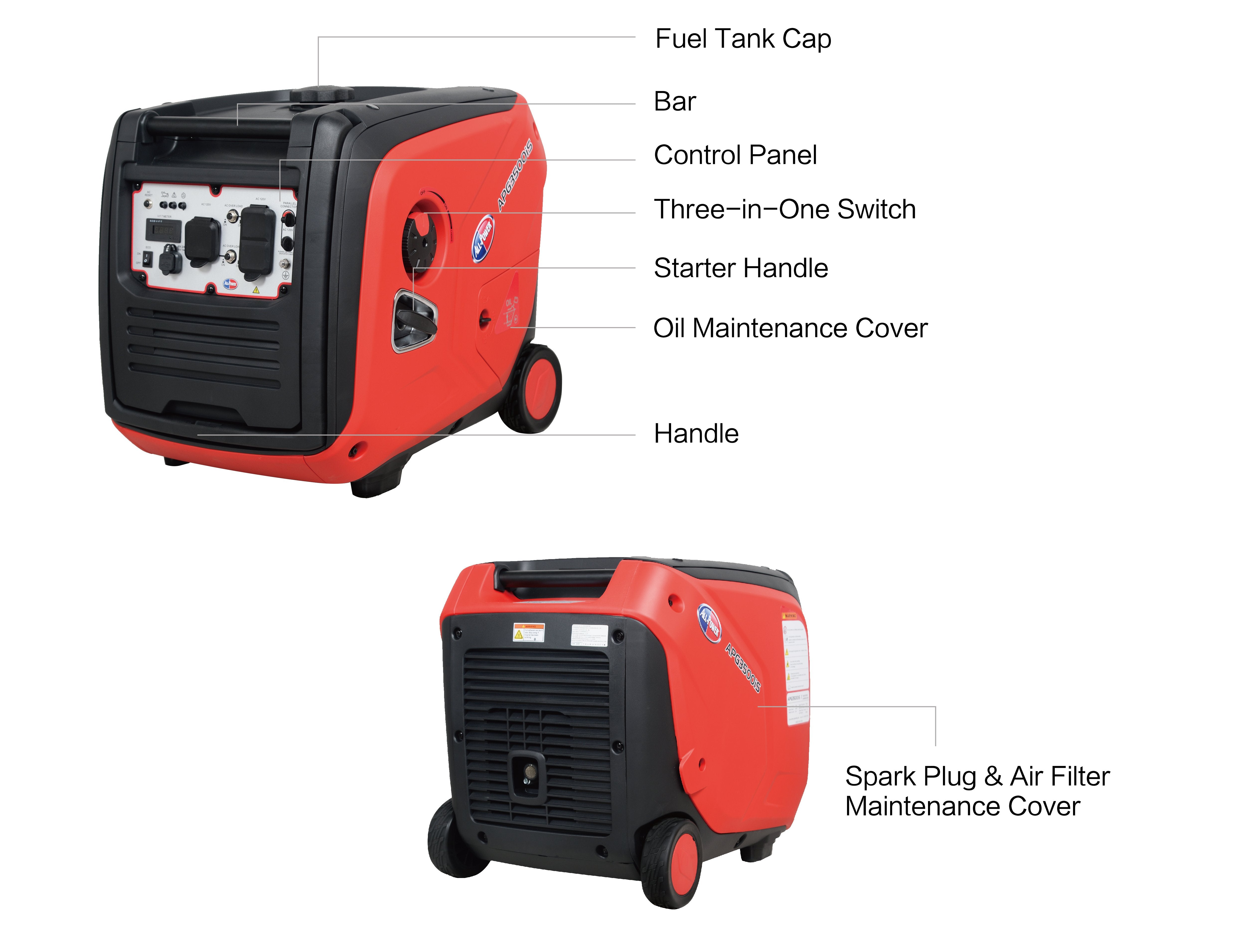All Power, All Power America APG3500IS 3500W/4300W Inverter Gas Recoil Start Generator New