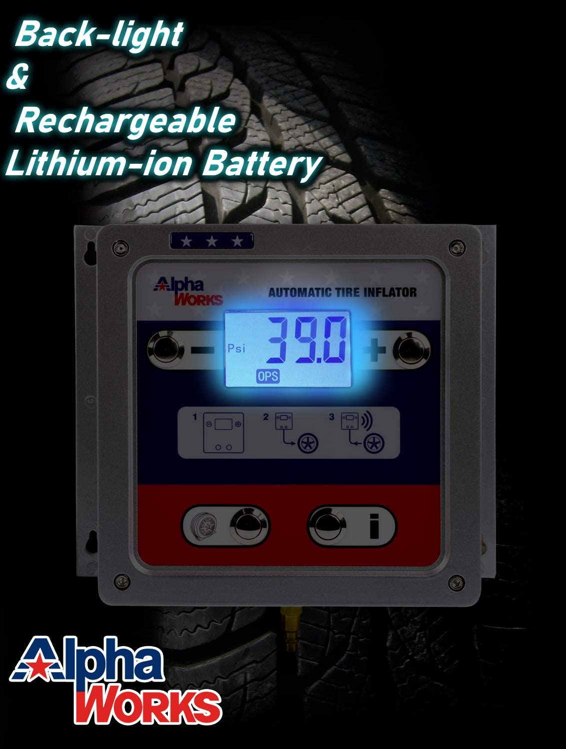 Alpha Works, Alpha Works GUR003 1/4 Inch NPT 30 Foot Hose LCD Digital Tire Inflator Gauge New