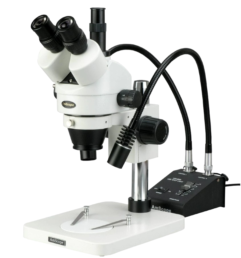 AmScope, Amscope SM-1TSW2-L6W 3.5X - 225X Trinocular Inspection Zoom Stereo Microscope with Gooseneck LED Lights New