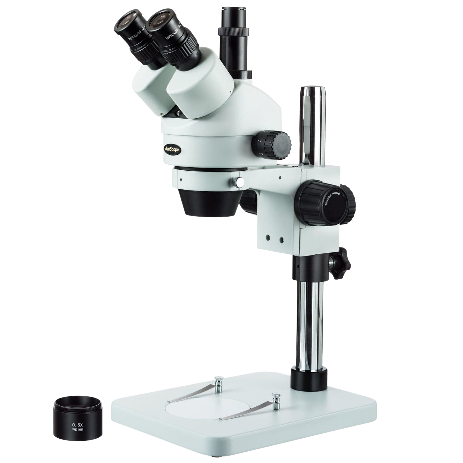 AmScope, Amscope SM-1TSX-V203 3.5X - 45X Zoom Trinocular Stereo Microscope with Table Pillar Stand New