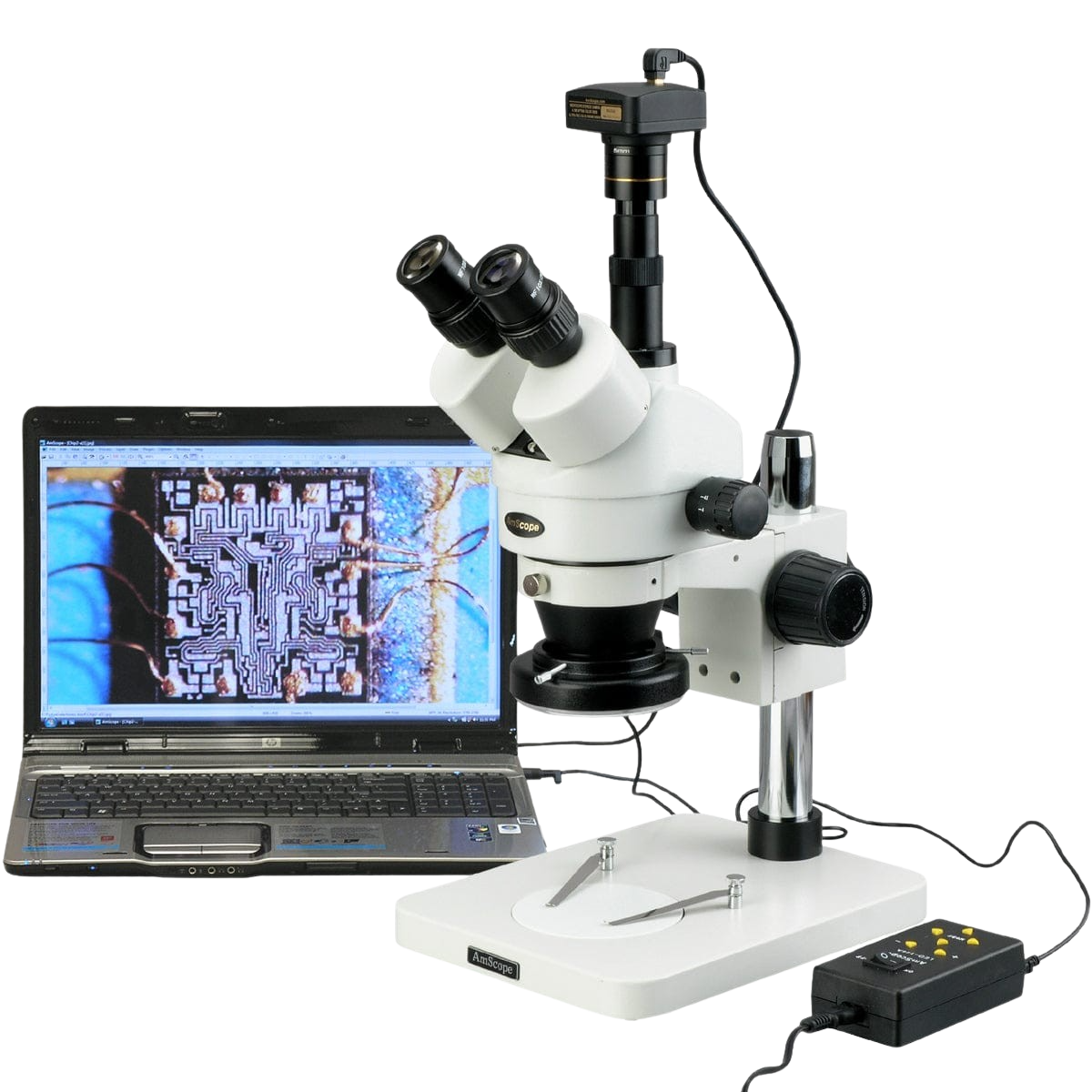 AmScope, Amscope SM-1TSZ-144A-5M 3.5X - 90X Digital Zoom Stereo Microscope with 4 Zone 144 LED Light Plus 5MP USB Camera New