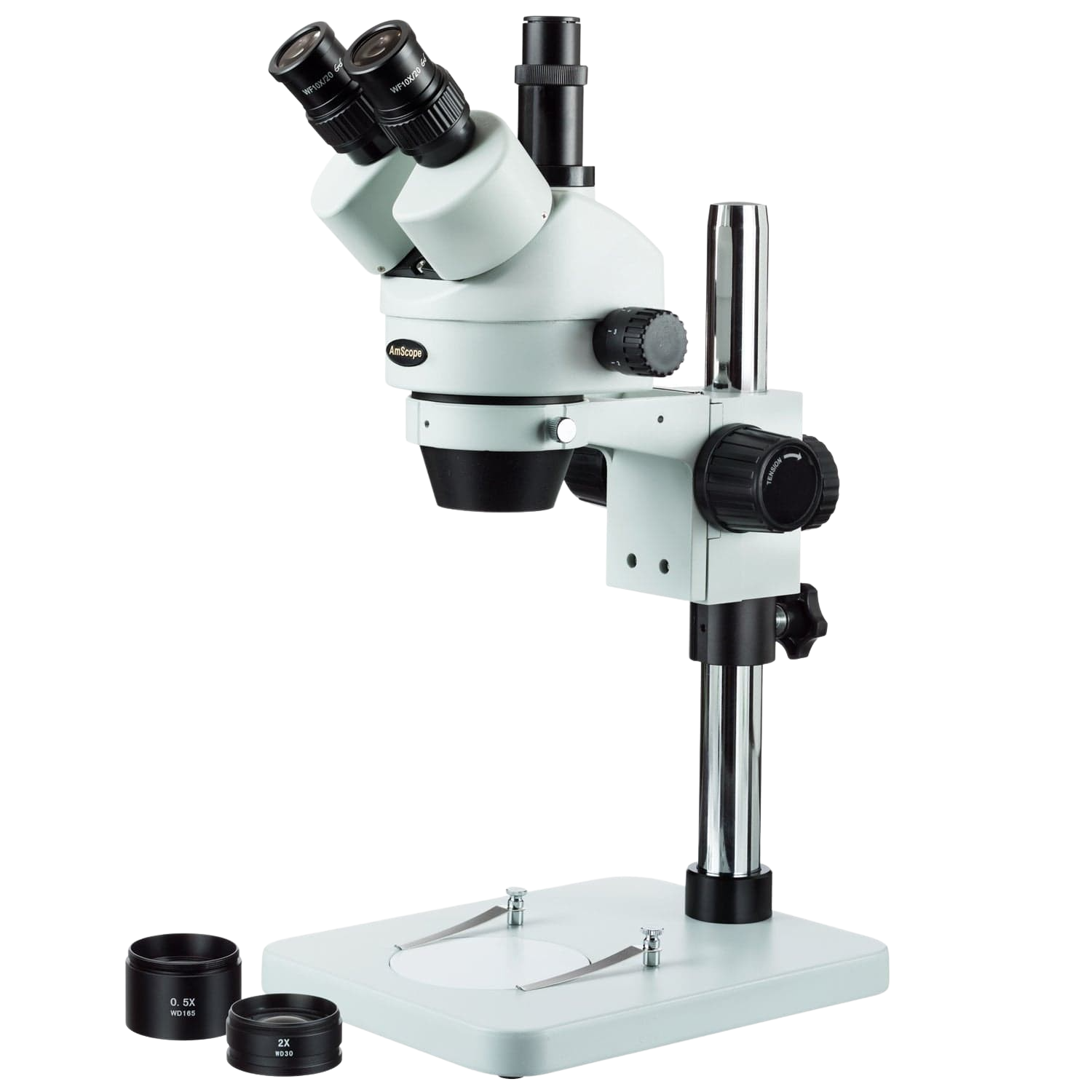 AmScope, Amscope SM-1TSZ-V203 3.5X - 90X Zoom Trinocular Stereo Microscope with Table Pillar Stand New