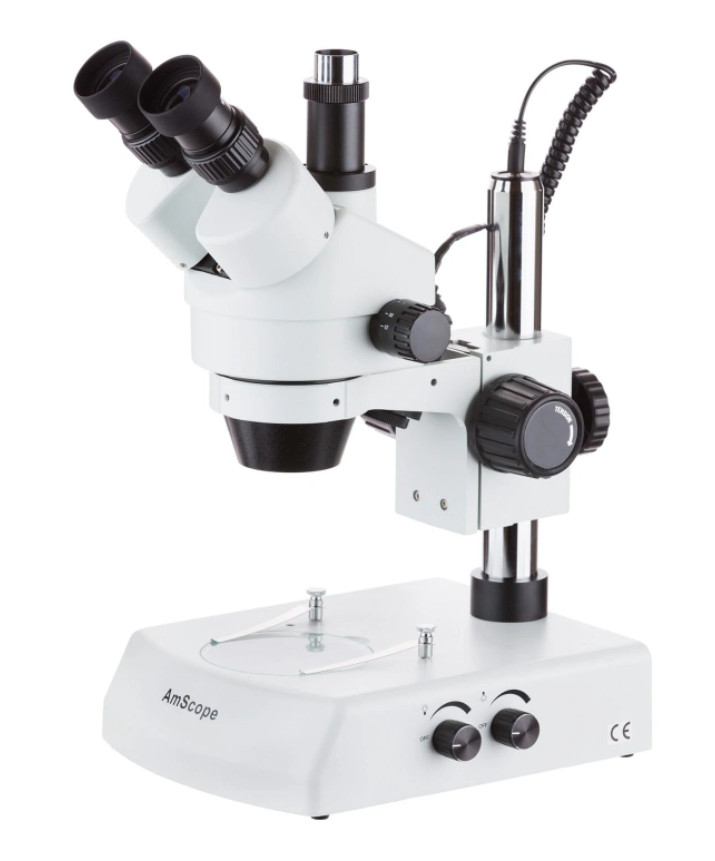 AmScope, Amscope SM-2T-10M 7X - 45X Trinocular Stereo Zoom Microscope with Dual Halogen Lights and 10MP Camera New