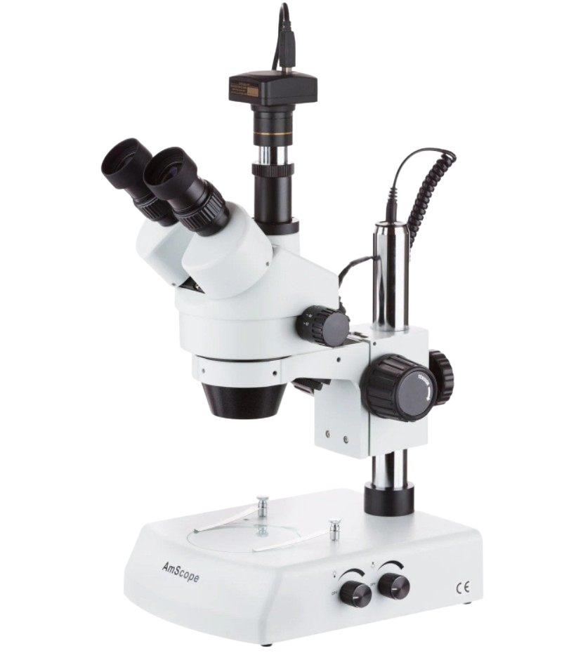 AmScope, Amscope SM-2T-3M 7X - 45X Trinocular Stereo Zoom Microscope with Dual Halogen Lights and 3MP Camera New