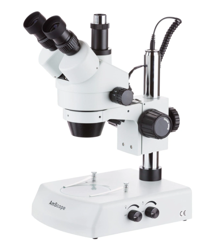 AmScope, Amscope SM-2T-5M 7X - 45X Trinocular Stereo Zoom Microscope with Dual Halogen Lights and 5MP Camera New