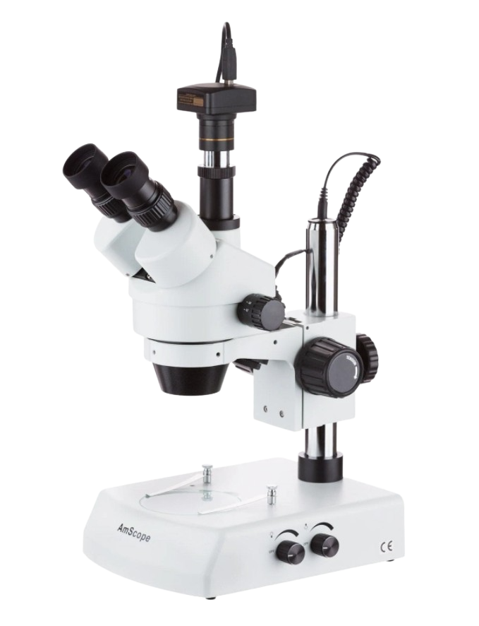 AmScope, Amscope SM-2T-5M 7X - 45X Trinocular Stereo Zoom Microscope with Dual Halogen Lights and 5MP Camera New