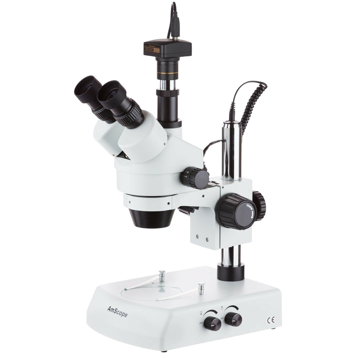 AmScope, Amscope SM-2TX-10M 3.5X - 45X Trinocular Stereo Zoom Microscope with Dual Halogen Lights with 10MP Camera New