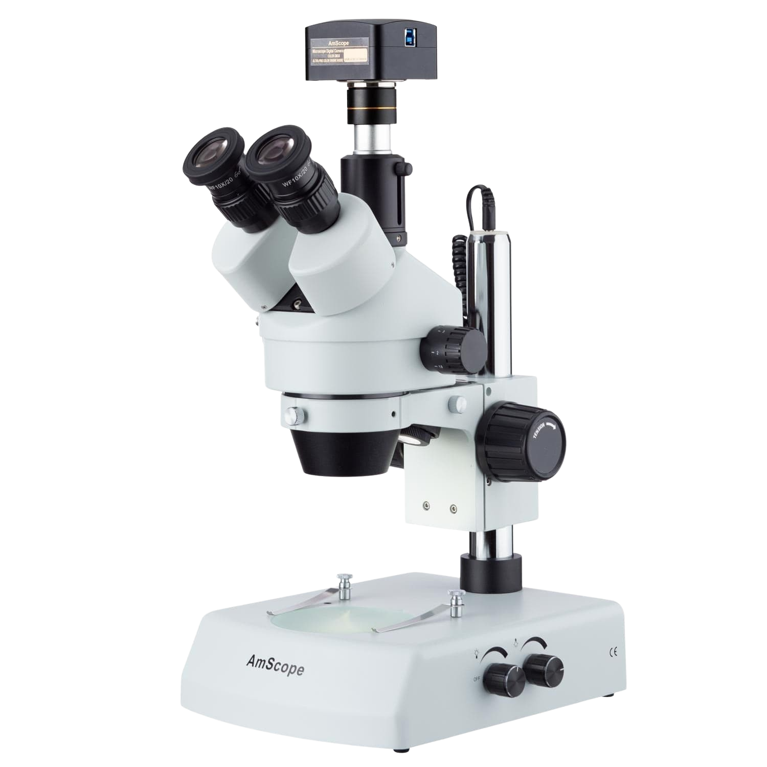 AmScope, Amscope SM-2TY-LED-10M3 7X -90X LED Trinocular Zoom Stereo Microscope with 10MP USB3 Camera New