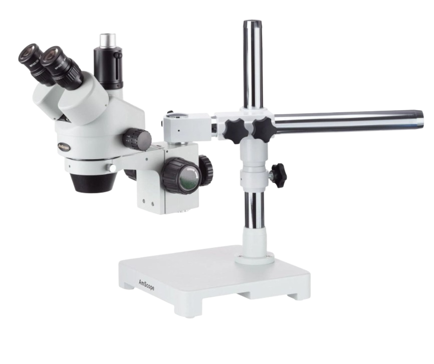 AmScope, Amscope SM-3T 7X - 45X Trinocular Stereo Zoom Microscope on Single Arm Boom Stand New