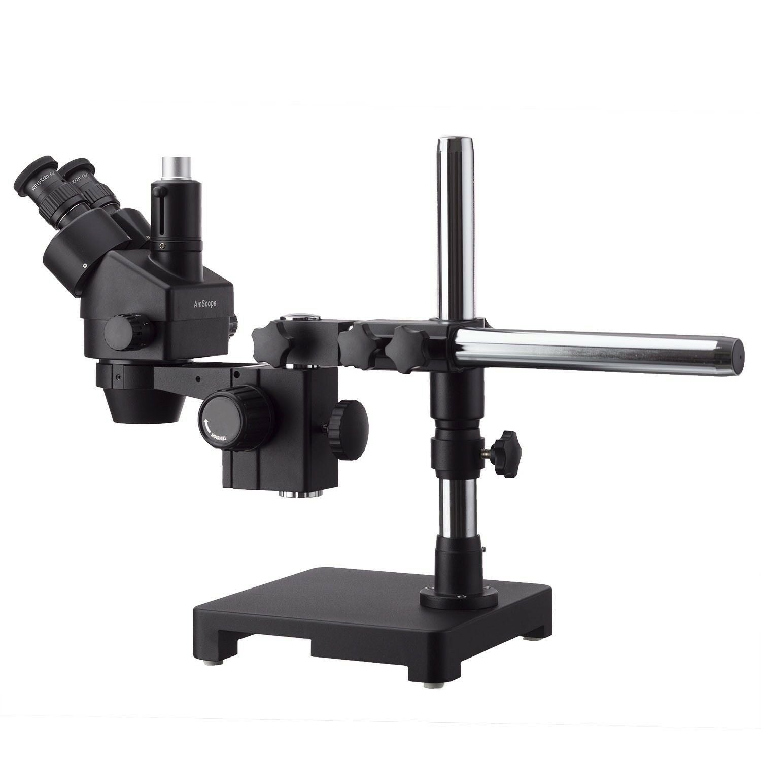 AmScope, Amscope SM-3TX-144A-B 3.5X - 45X Black Trinocular Stereo Zoom Microscope with 144 LED Ring Light New
