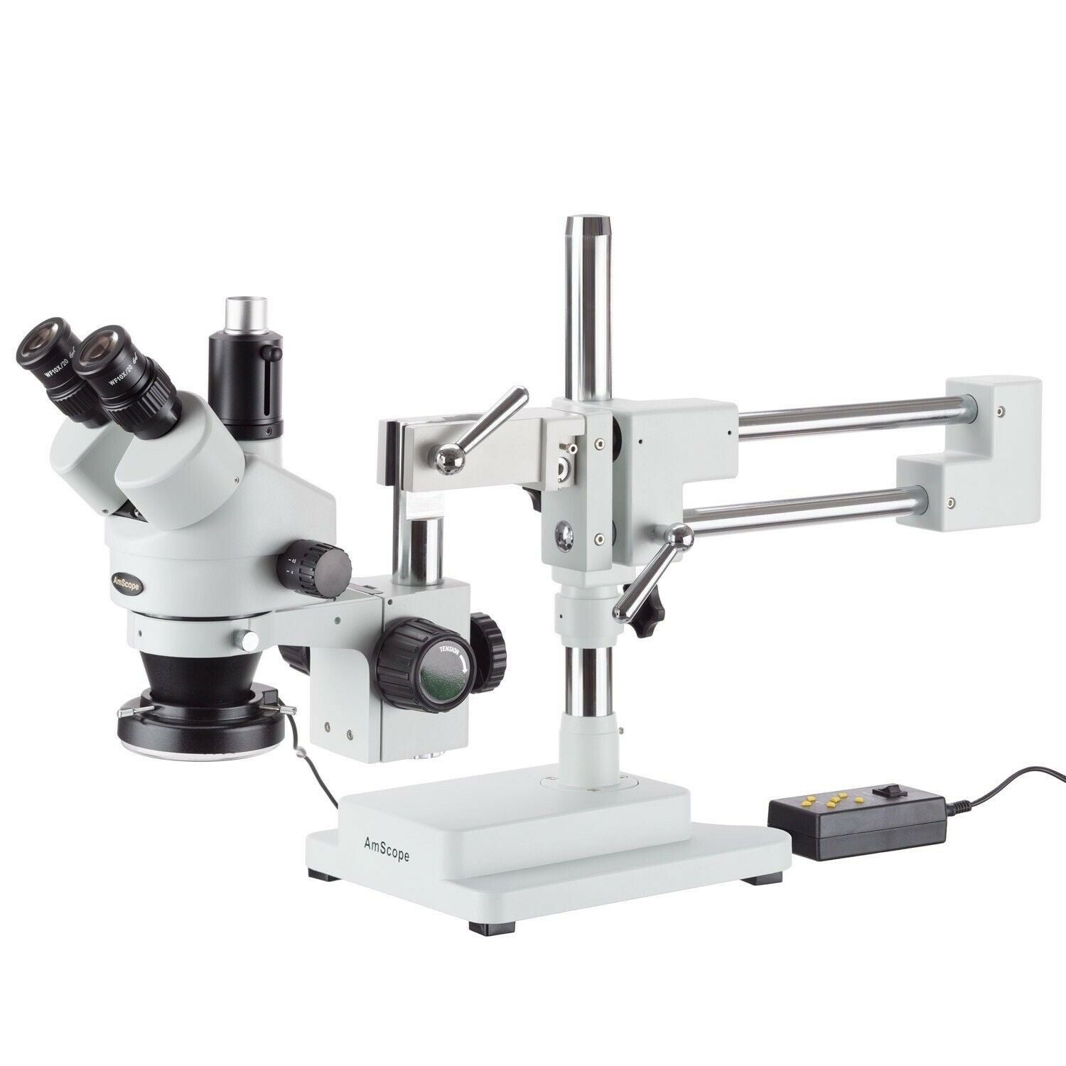 AmScope, Amscope SM-3TZ-144A-10M3 3.5X - 90X Trinocular Stereo Zoom Microscope 144 LED Ring Light and USB3.0 10MP Camera New