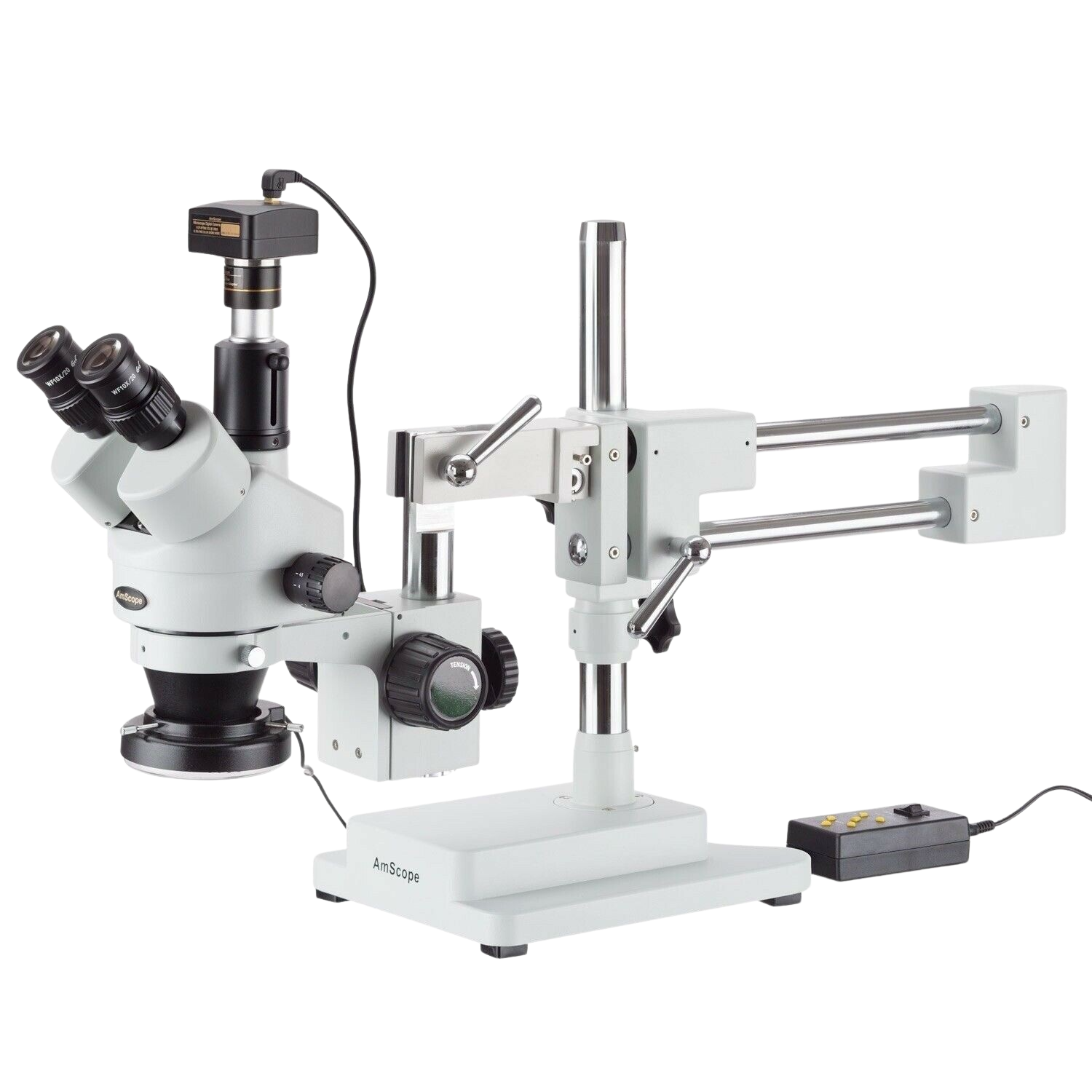 AmScope, Amscope SM-3TZ-144A-10M3 3.5X - 90X Trinocular Stereo Zoom Microscope 144 LED Ring Light and USB3.0 10MP Camera New