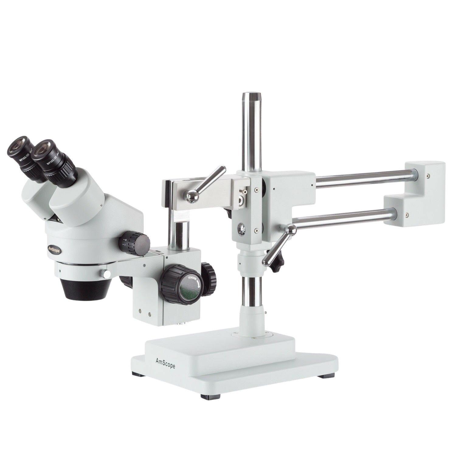 AmScope, Amscope SM-4B 7X - 45X Binocular Stereo Zoom Microscope with Double Arm Boom Stand New