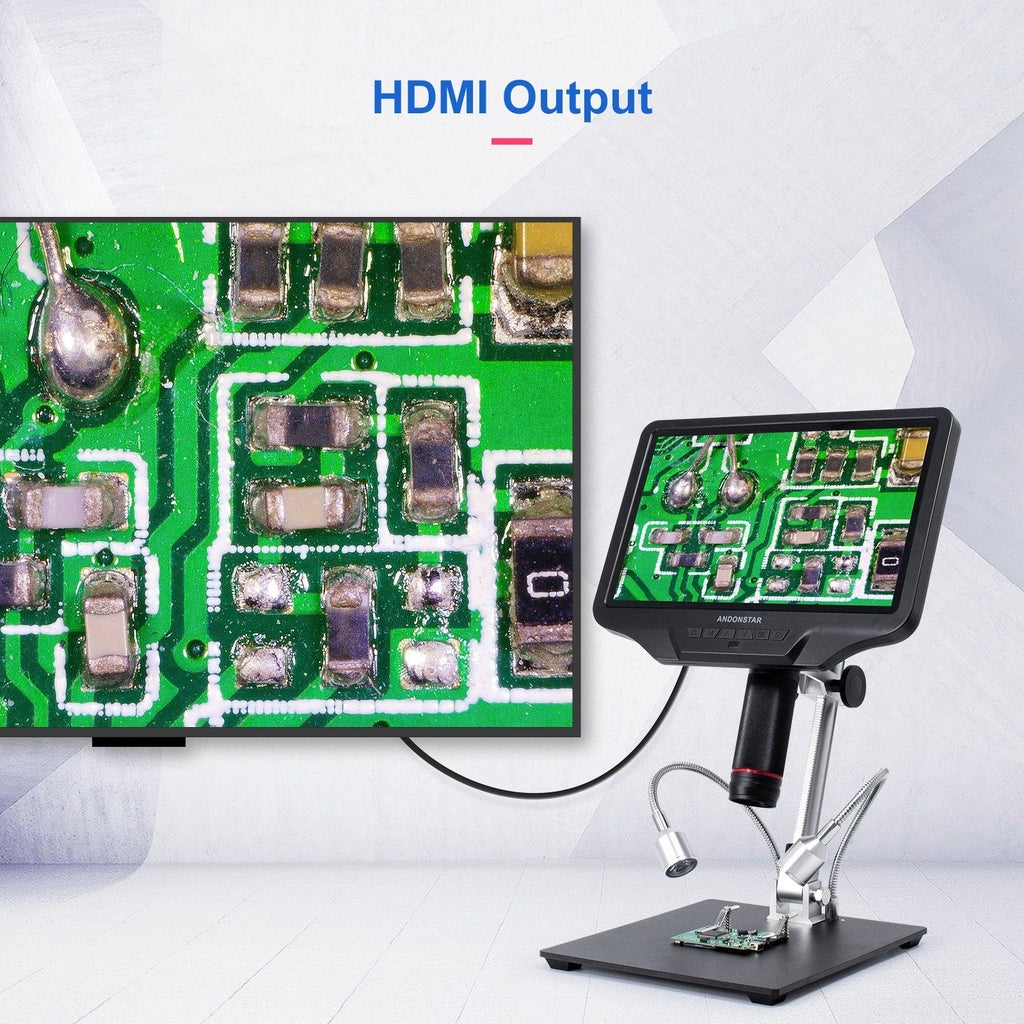 Andonstar, Andonstar AD409 PCB Soldering 10.1 Inch Display HDMI Digital Microscope with IR Remote New