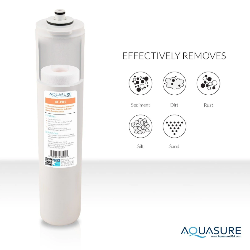 Aquasure, Aquasure AF-CP75ALK Premier Series 4 Stages Replacement Filter 75 GPD Reverse Osmosis Membrane and Post Stage Alkaline Filter New