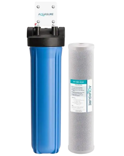 Aquasure, Aquasure AS-F120CB5 Fortitude V Series 20 Inch High Flow Whole House 5 Micron Carbon Block Water Filter New
