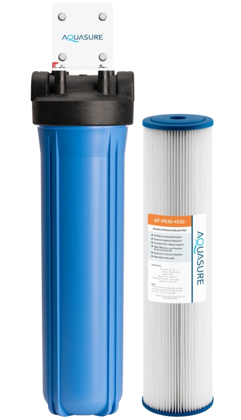 Aquasure, Aquasure AS-F120PS Fortitude V Series 20 Inch High Flow Whole House Pleated Sediment Water Filter 30 Micron New