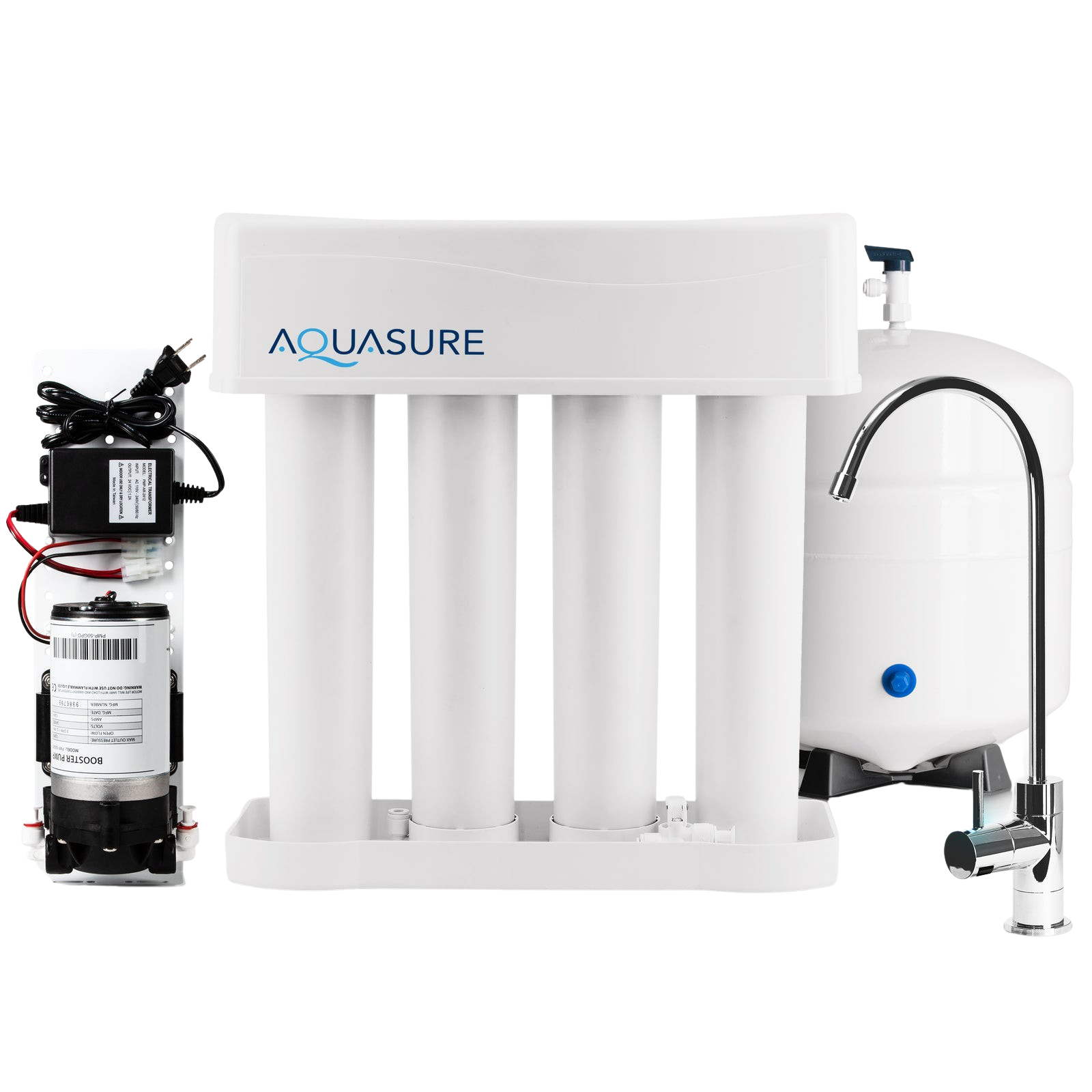 Aquasure, Aquasure AS-PR100E Premier Elite 100 GPD Reverse Osmosis Water Filtration System With Electric Boosting Pump New