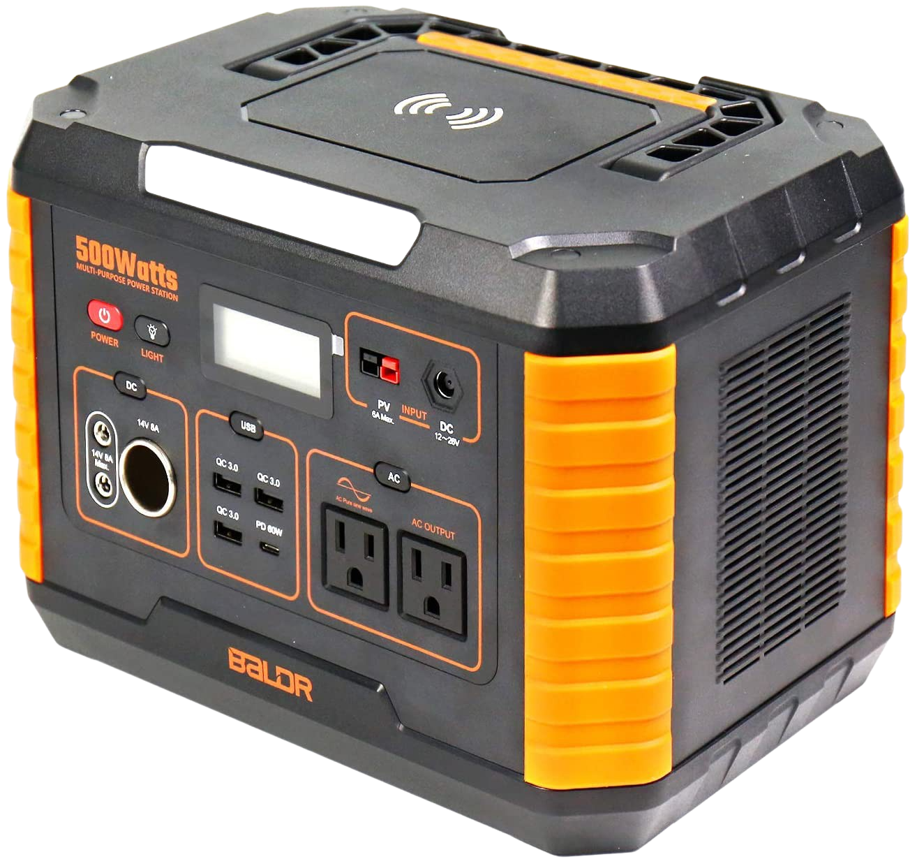 BALDR, BALDR 500W Portable Power Station Lithium-ion Battery Solar Generator With 110 Dual AC Outlet New