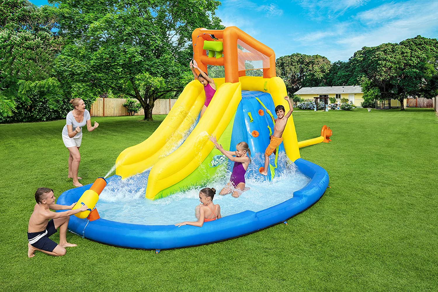 Bestway, Bestway H2OGO Mount Splashmore Kids Inflatable Water Park Slide New