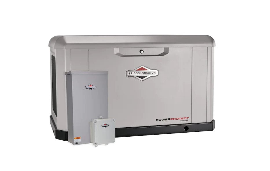 Briggs and Stratton, Briggs & Stratton 040678 Power Protect 26kW Standby Generator W/ 200 Amp Automatic Transfer Switch New