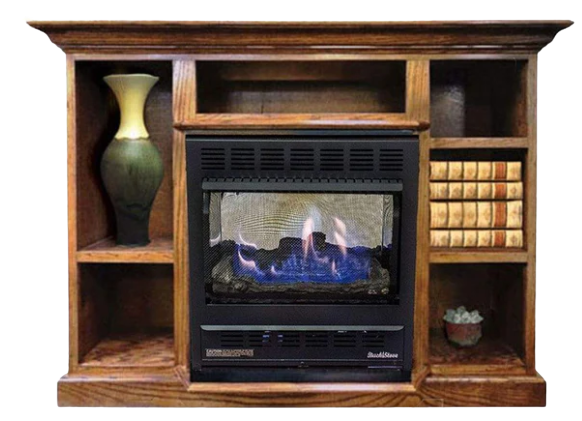 Buck Stove, Buck Stove Model 1127 25,000 BTU's Vent Free Prestige Fireplace and Mantel Combo New