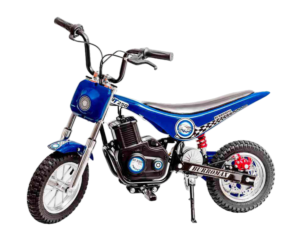 Burromax, Burromax TT250 24V 250W Kids Off Road Electric Ride On Mini Pocket Dirt Bike Blue New