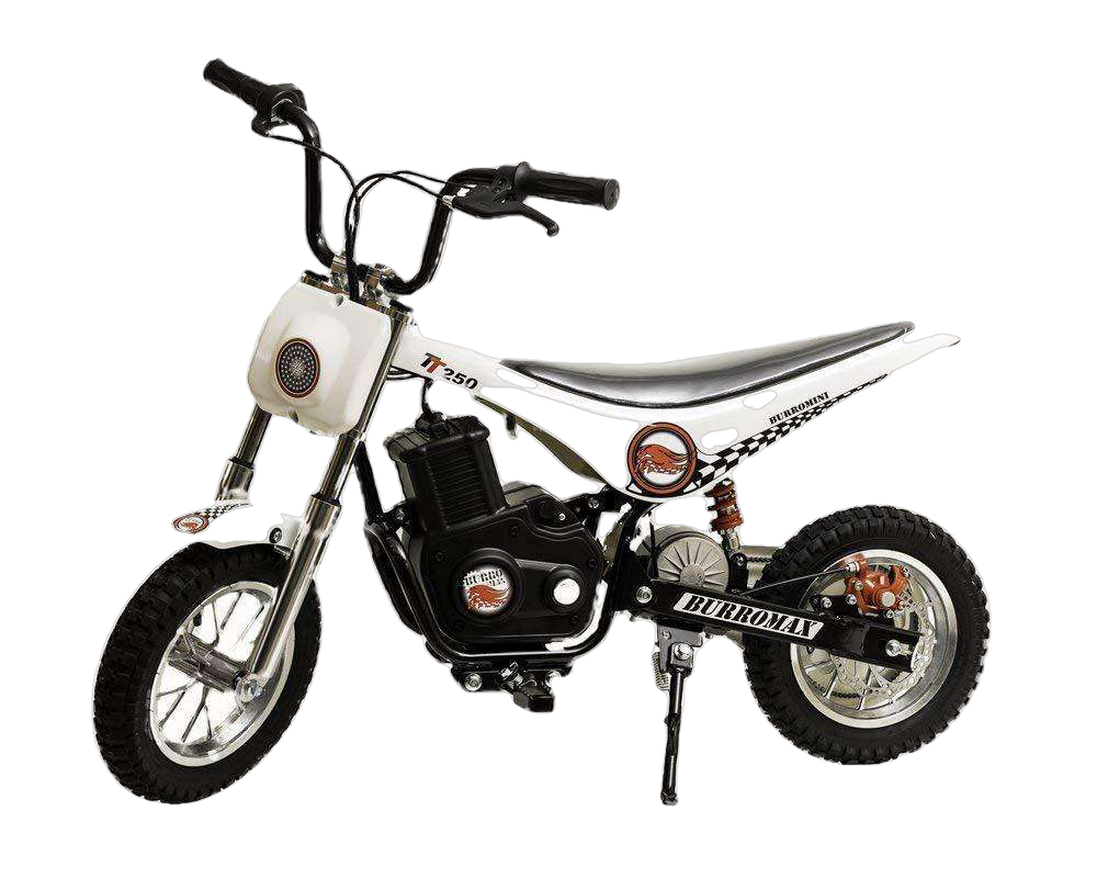 Burromax, Burromax TT250 24V 250W Kids Off Road Electric Ride On Mini Pocket Dirt Bike White New