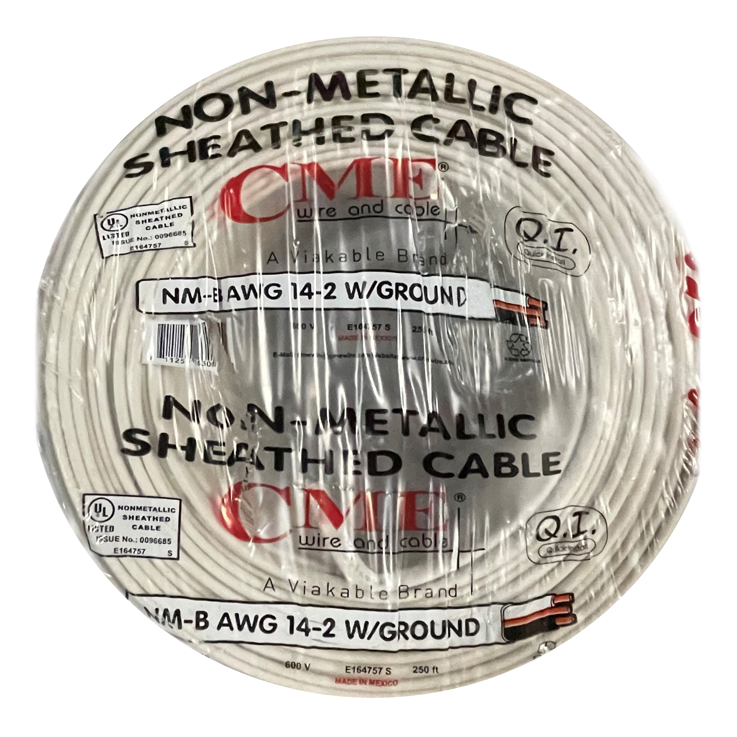 CME Wire & Cable, CME WIRE & CABLE 14/2 + GROUND COPPER BUILDING WIRE, NM-B CABLE, 250-FEET