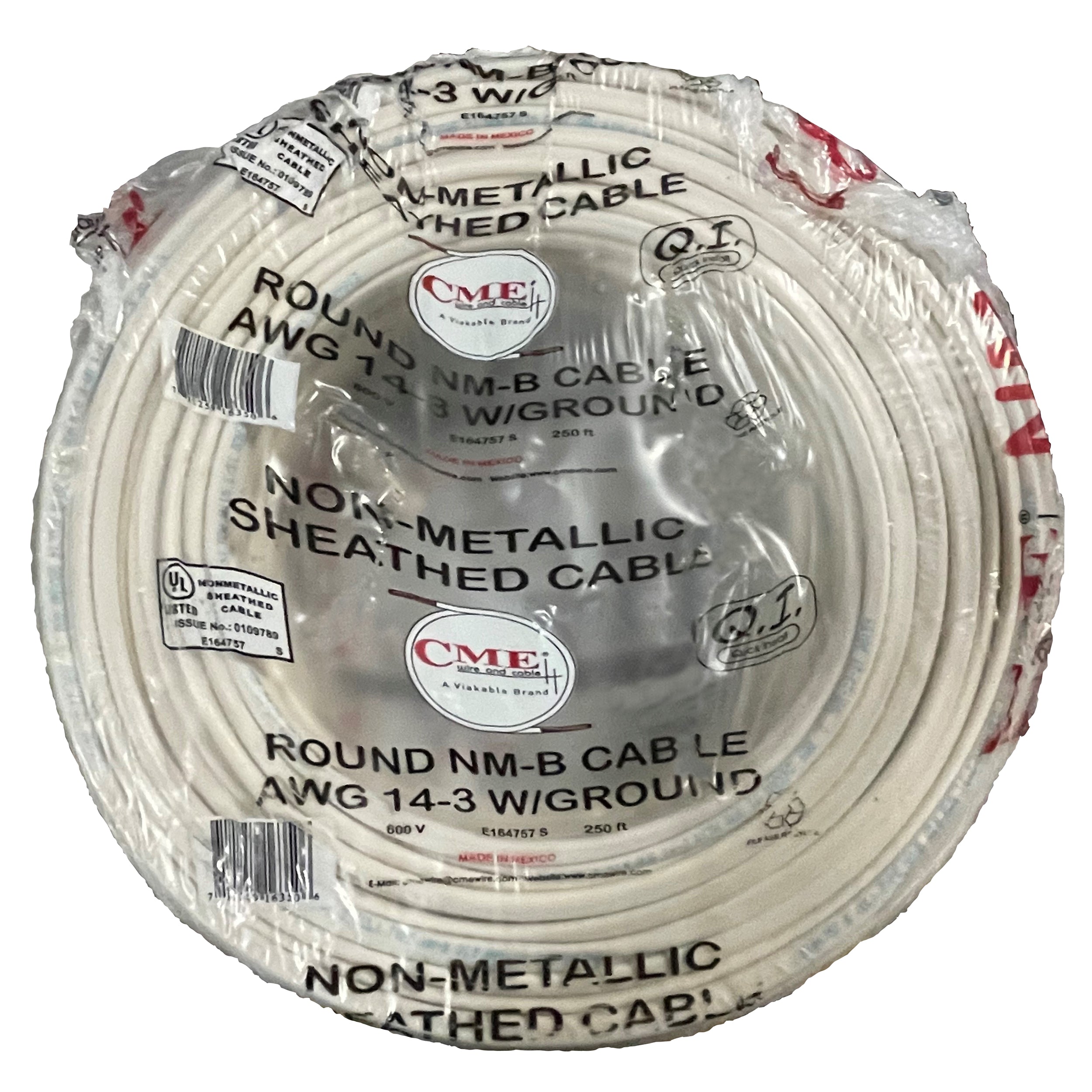 CME Wire & Cable, CME WIRE & CABLE 14/3 + GROUND COPPER BUILDING WIRE, NM-B CABLE, 250-FEET