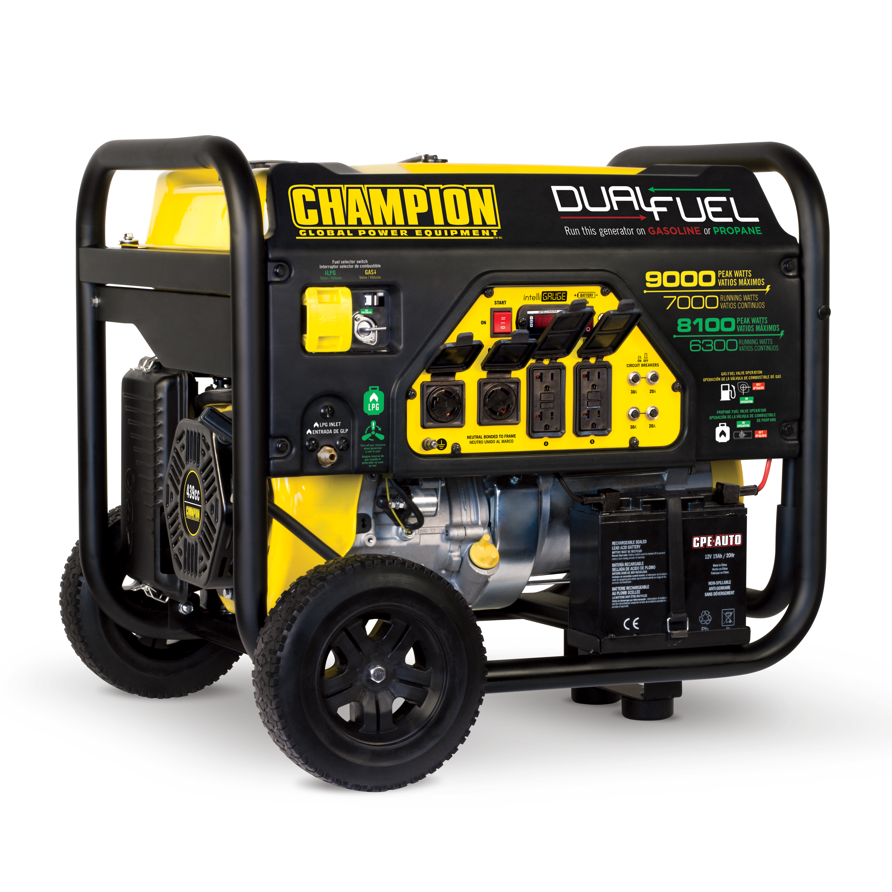 Champion, Champion 100155 7000W/9000W Dual Fuel Electric Start Generator Manufacturer RFB