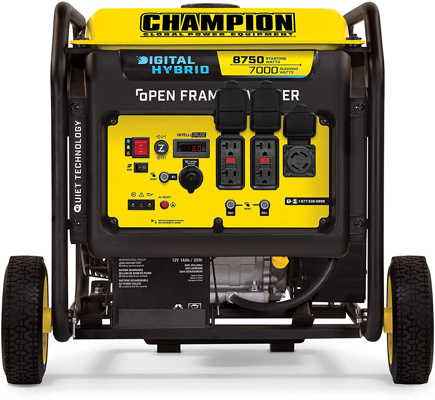 Champion, Champion 100520 7000W/8750W Open Frame Hybrid Electric Start Inverter Generator New