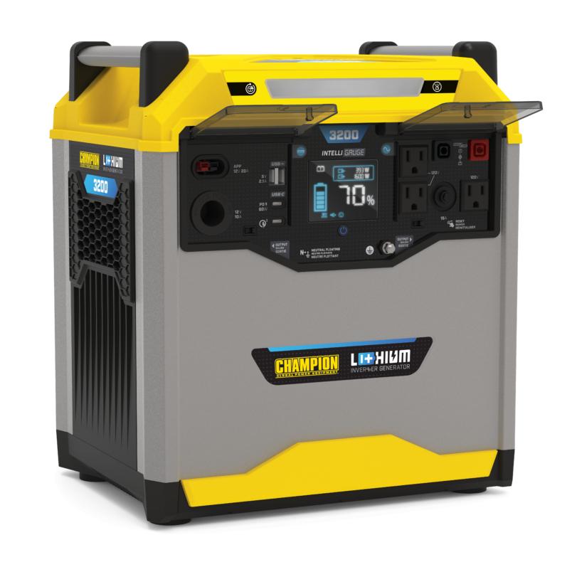 Champion, Champion 100593 1600/3200 Watt Portable Lithium-Ion Battery Solar Generator New