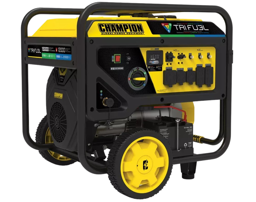 Champion, Champion 201161 Tri-Fuel Generator 12000W/15000W Electric Start with CO Shield Gas Propane Natural Gas New