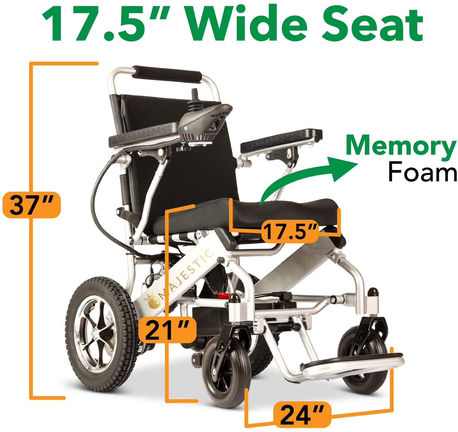 ComfyGO, ComfyGO 601-7001 Majestic Fold & Travel Lightweight Electric Power Heavy Duty Wheelchair Scooter Silver New