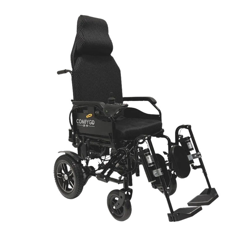 ComfyGO, ComfyGO X-9 Max Electric Wheelchair with Automatic Recline 17 Mile Range New