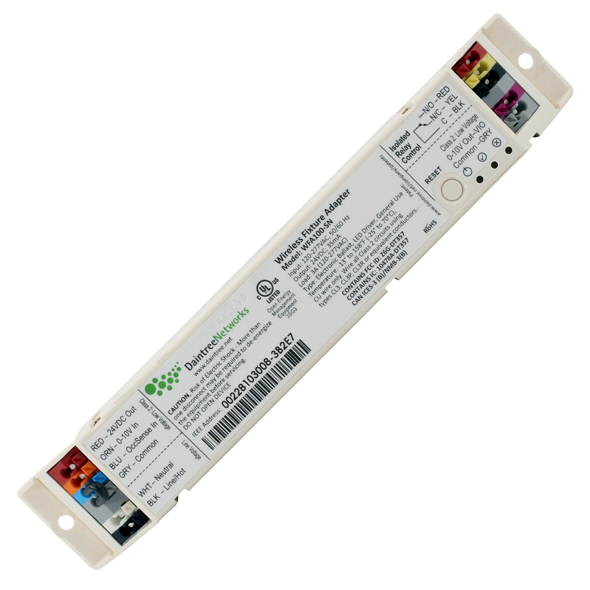 Daintree Networks, DAINTREE WFA100-SN WIRELESS LED DRIVER, 120-277V:IN, 3A 24VDC 35MA OUTPUT