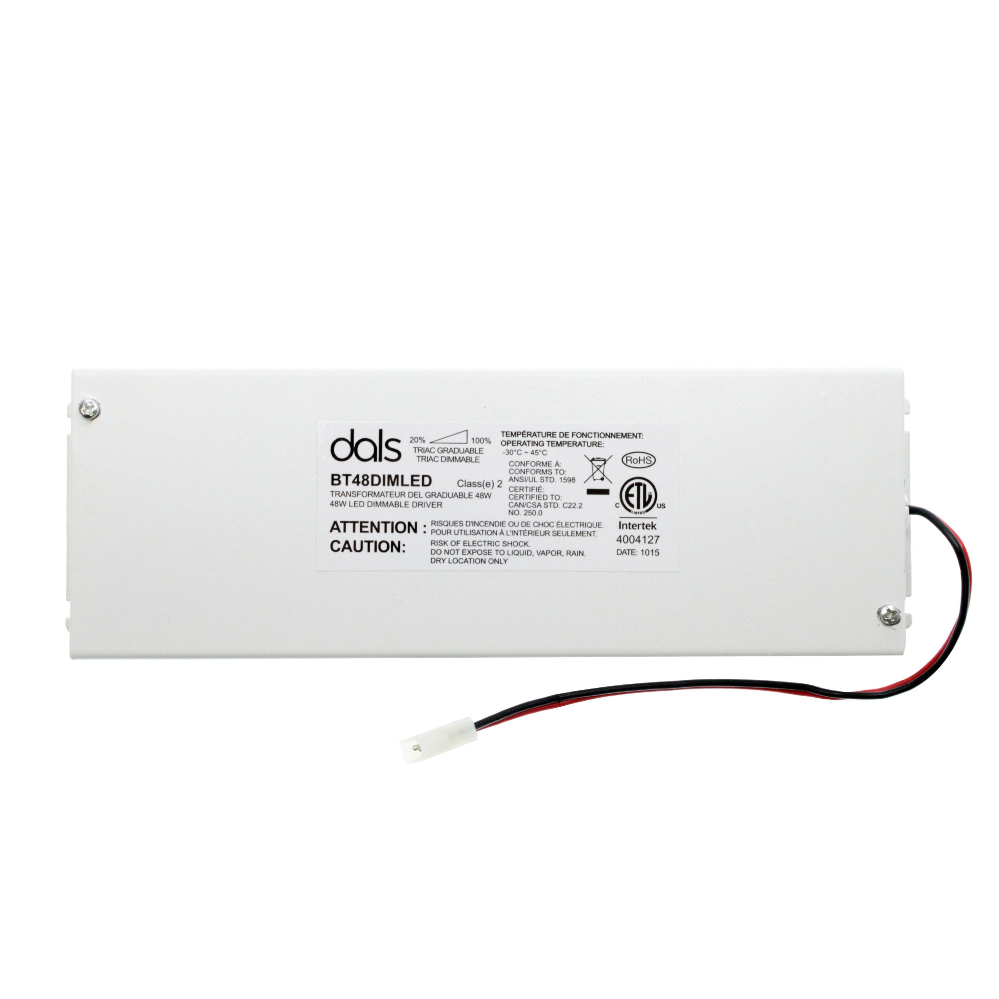 Dals, DALS BT48DIMLED TRIAC DIMMABLE LED DRIVER, 48-WATT, 12-VDC, ENCLOSED