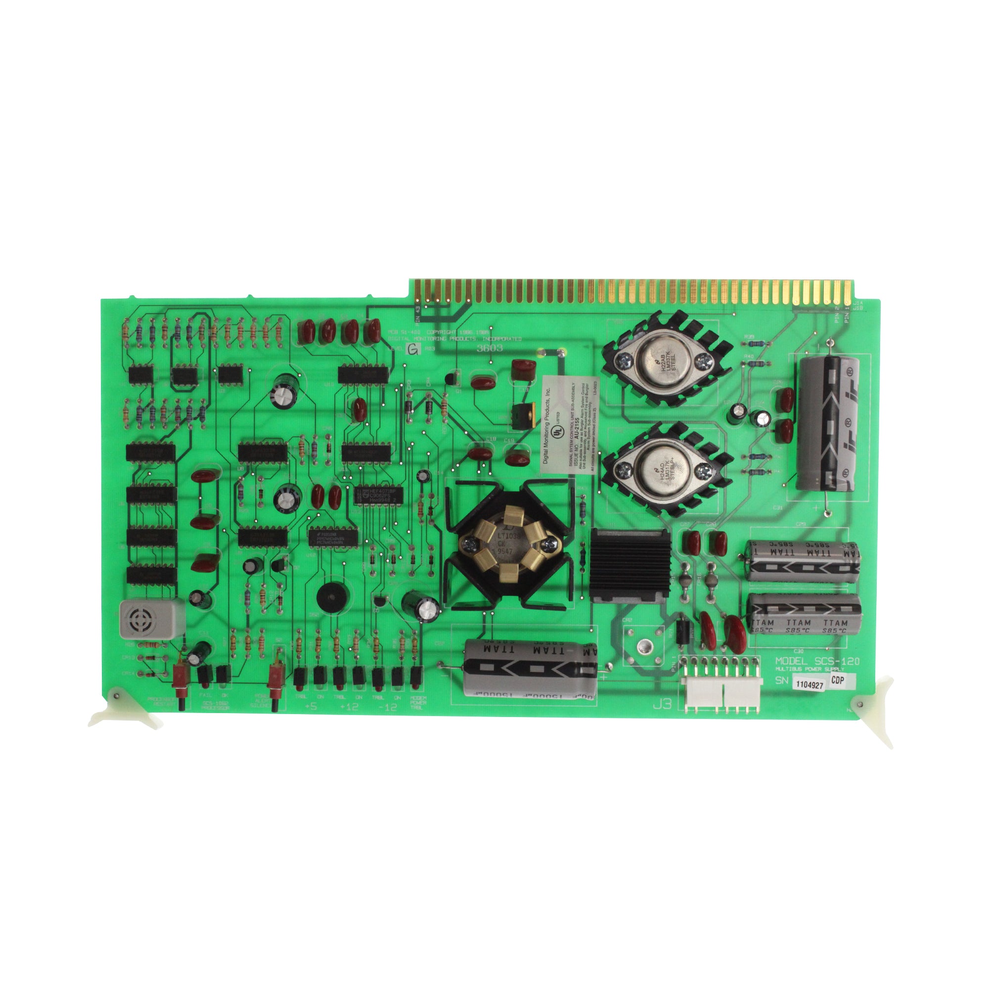 Digital Monitoring Products, DIGITAL MONITORING PRODUCTS SCS-120 MULTIBUS POWER SUPPLY CARD FOR THE SCS-1062