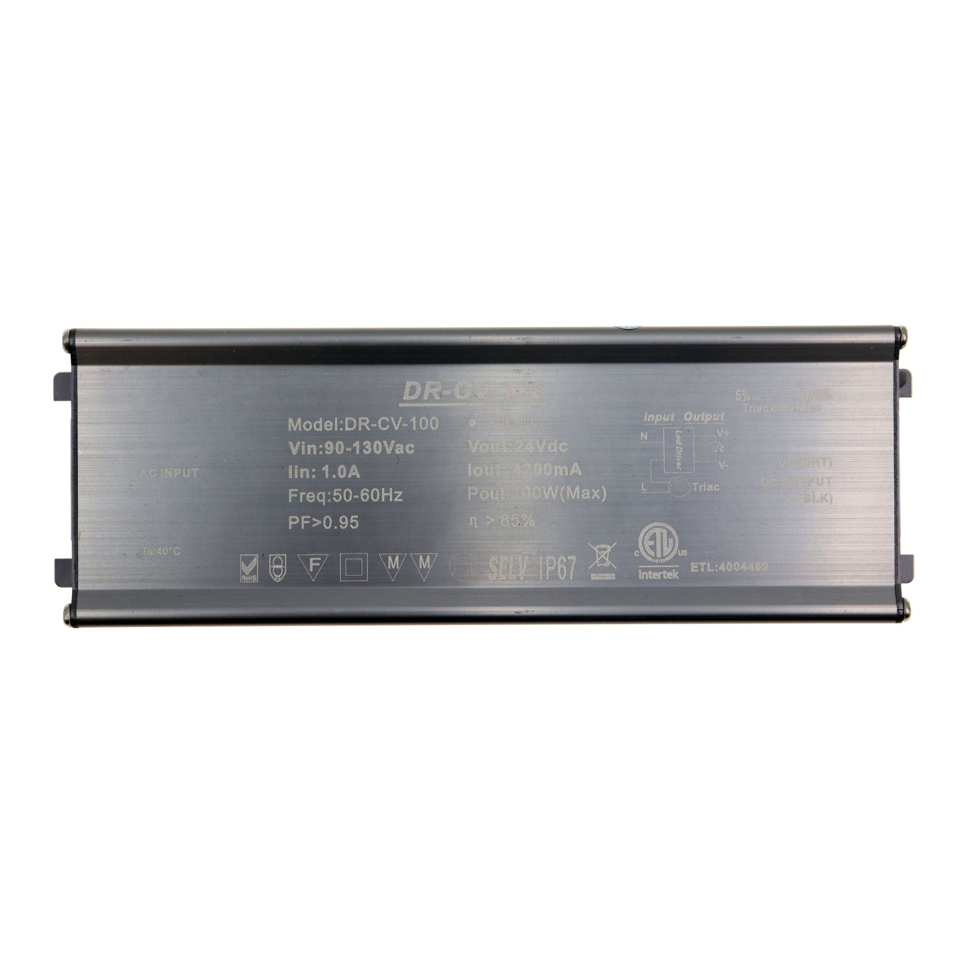 Generic, DR-CV-100 TRIAC DIMMABLE LED DRIVER, 24VDC, 4200MA, 100W, 120V:IN, IP67