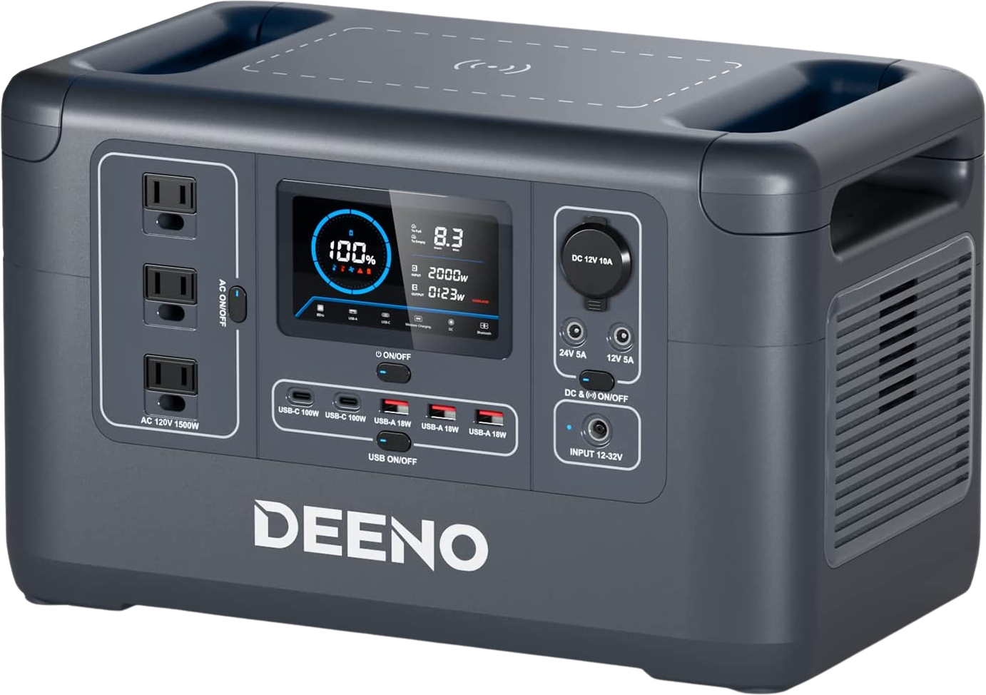 Deeno, Deeno X1500 Portable Power Station 1036Wh/1500W LiFePO4 Battery New
