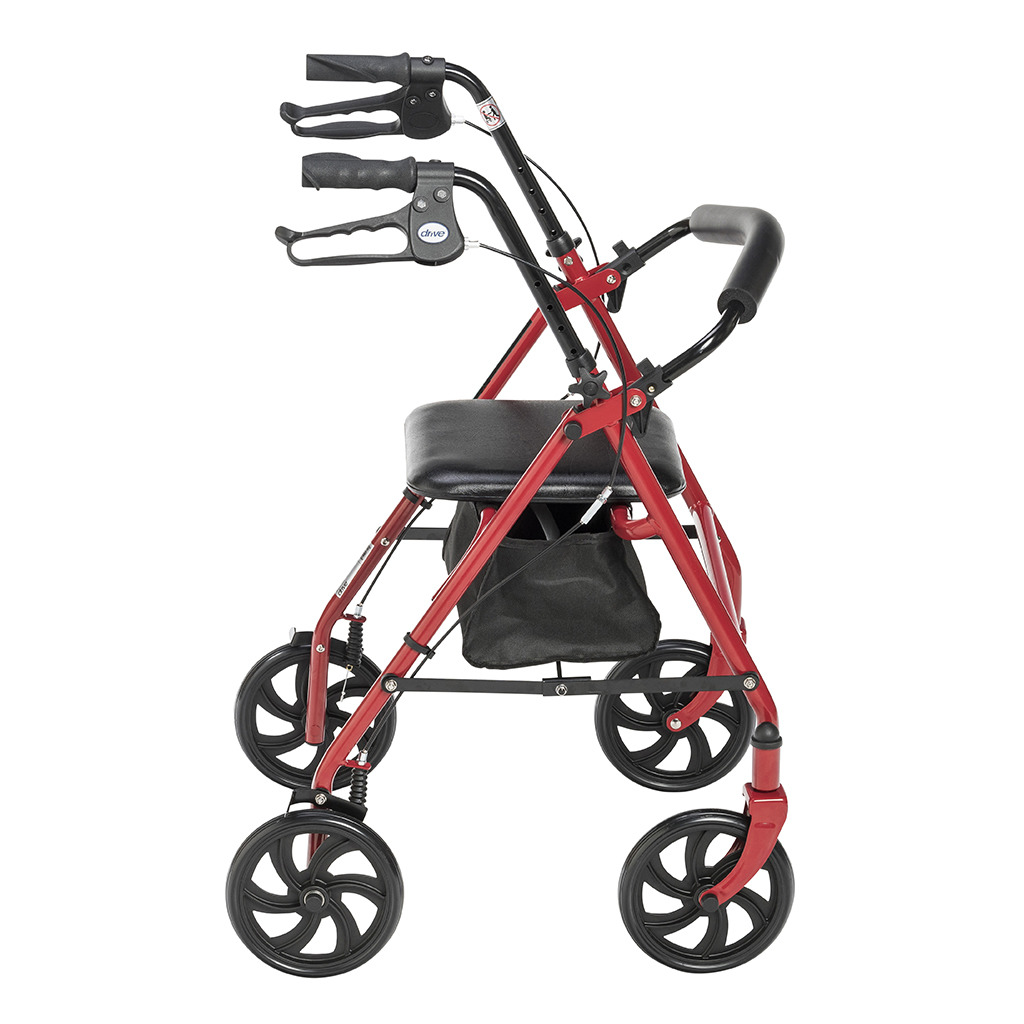 Drive Medical, Drive Medical 10257RD-1 Durable Rollator Walker 4 Wheels 7.5" Casters Red New