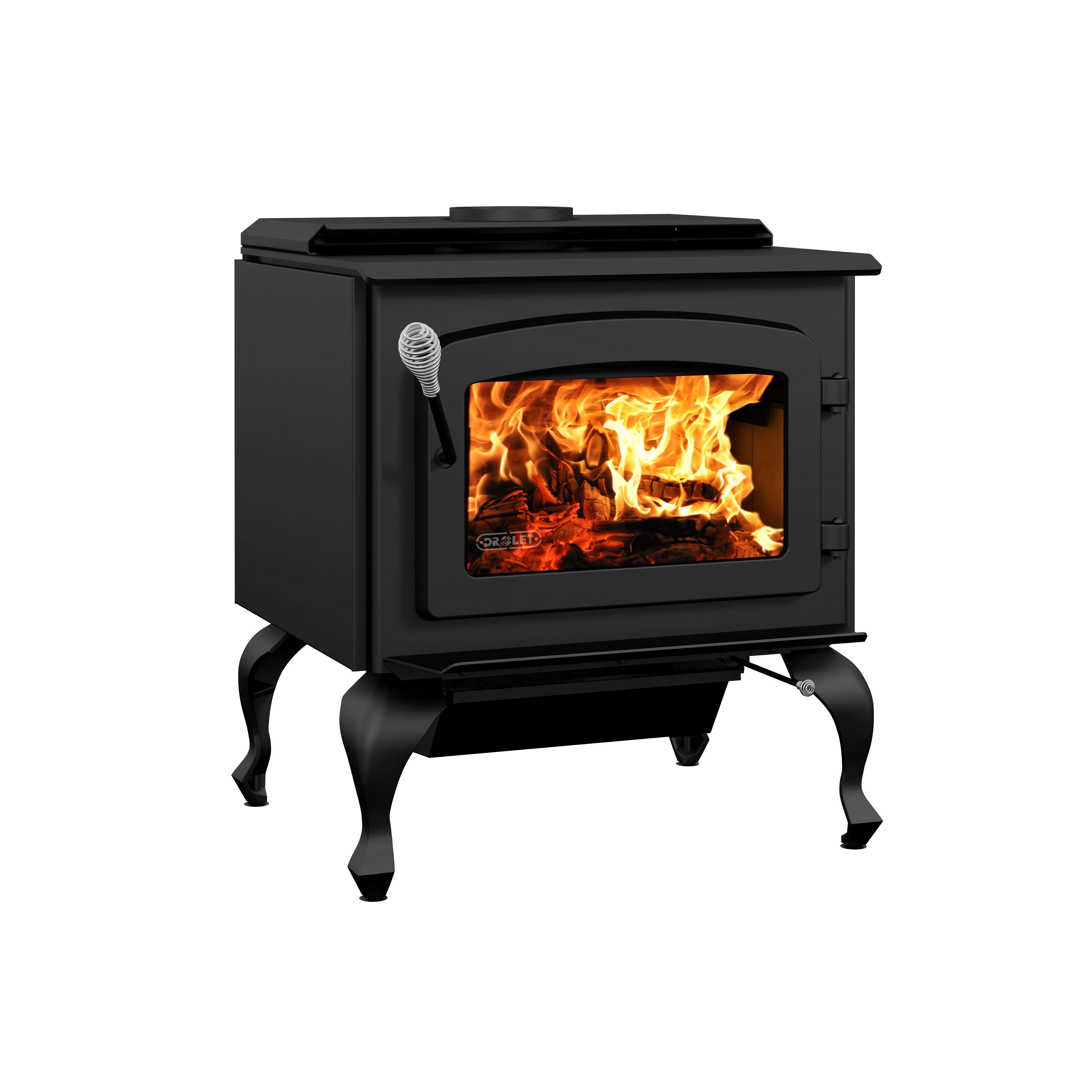 Drolet, Drolet Escape 1800 EPA Certified 2,100 Sq. Ft. Wood Stove On Legs With Black Door New